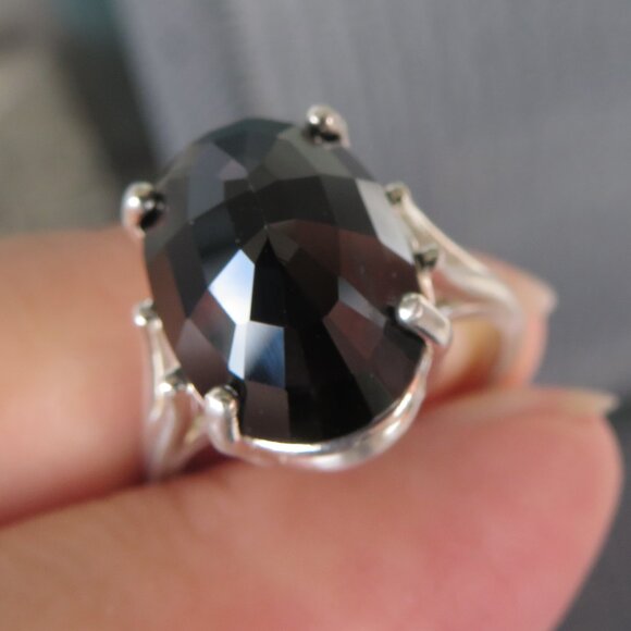 Natural Large Midnight Purple Spinel In Sterling Silver Ring, 9.94ct Size 8 - Picture 3 of 17